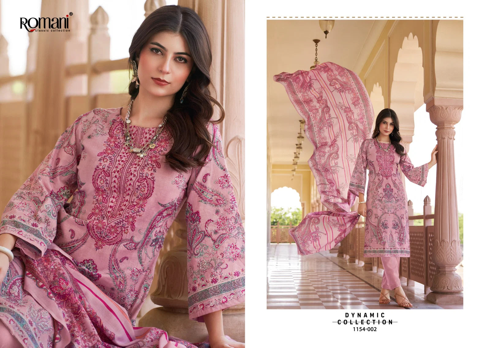 Romani Aarzu Vol 34 Cotton Print Embroidered Dress Material