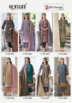 Romani Bin Kareem Vol 04 Cotton Digital Printed With Embroidered Dress Material