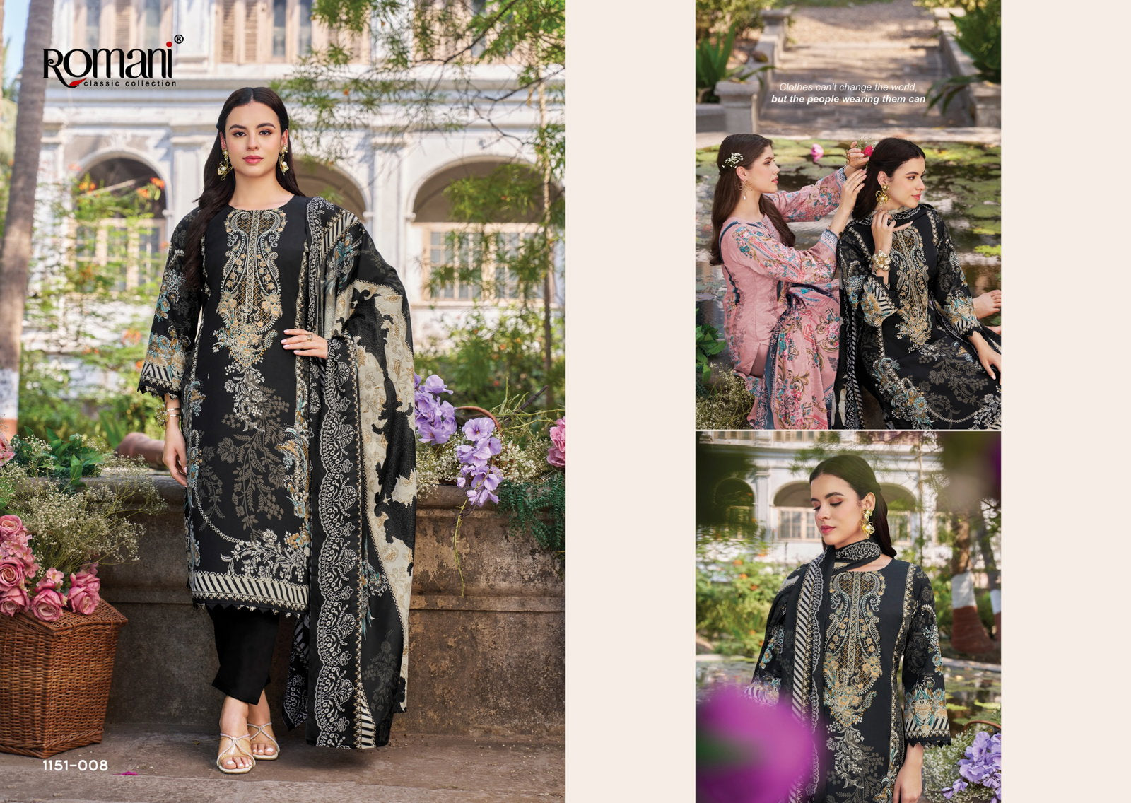 Romani Needle Wonder Vol 13 Cotton Digital Printed Embroidered Dress Material