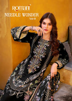 Romani Needle Wonder Vol 9 Cotton Printed Embroidered Dress Material Colleciton