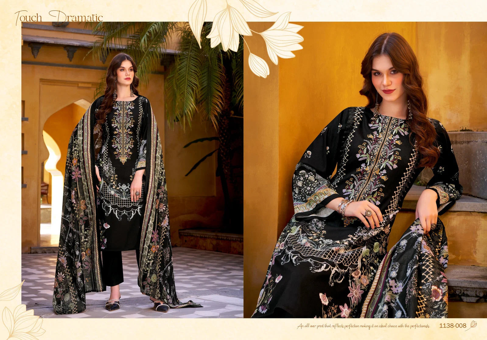 Romani Needle Wonder Vol 9 Cotton Printed Embroidered Dress Material Colleciton