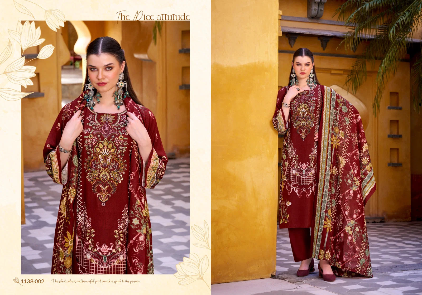 Romani Needle Wonder Vol 9 Cotton Printed Embroidered Dress Material Colleciton