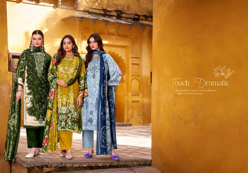 Romani Needle Wonder Vol 9 Cotton Printed Embroidered Dress Material Colleciton