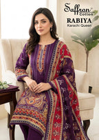 Saffron Rabiya Karachi Queen Cotton Digital Printed Dress Material Collection