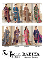 Saffron Rabiya Karachi Queen Cotton Digital Printed Dress Material Collection