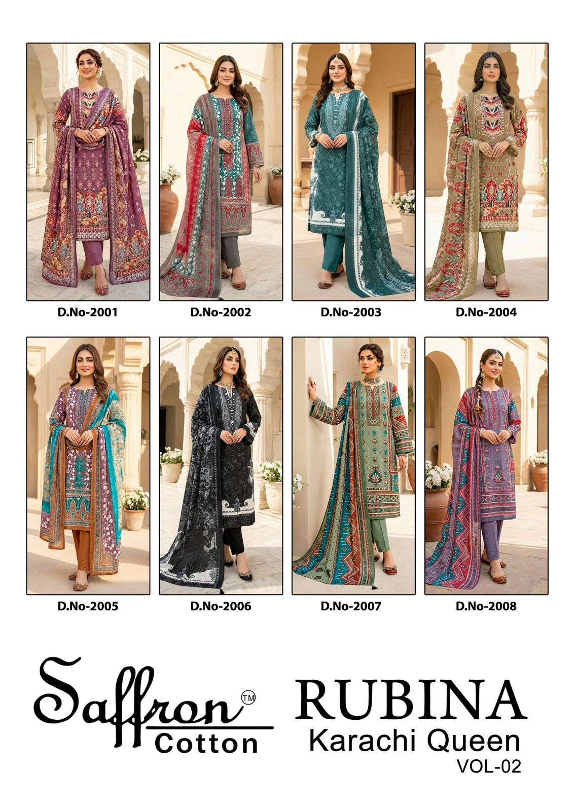 Saffron Rubina Karachi Queen Vol 2 Soft Cotton Digital Printed Dress Material