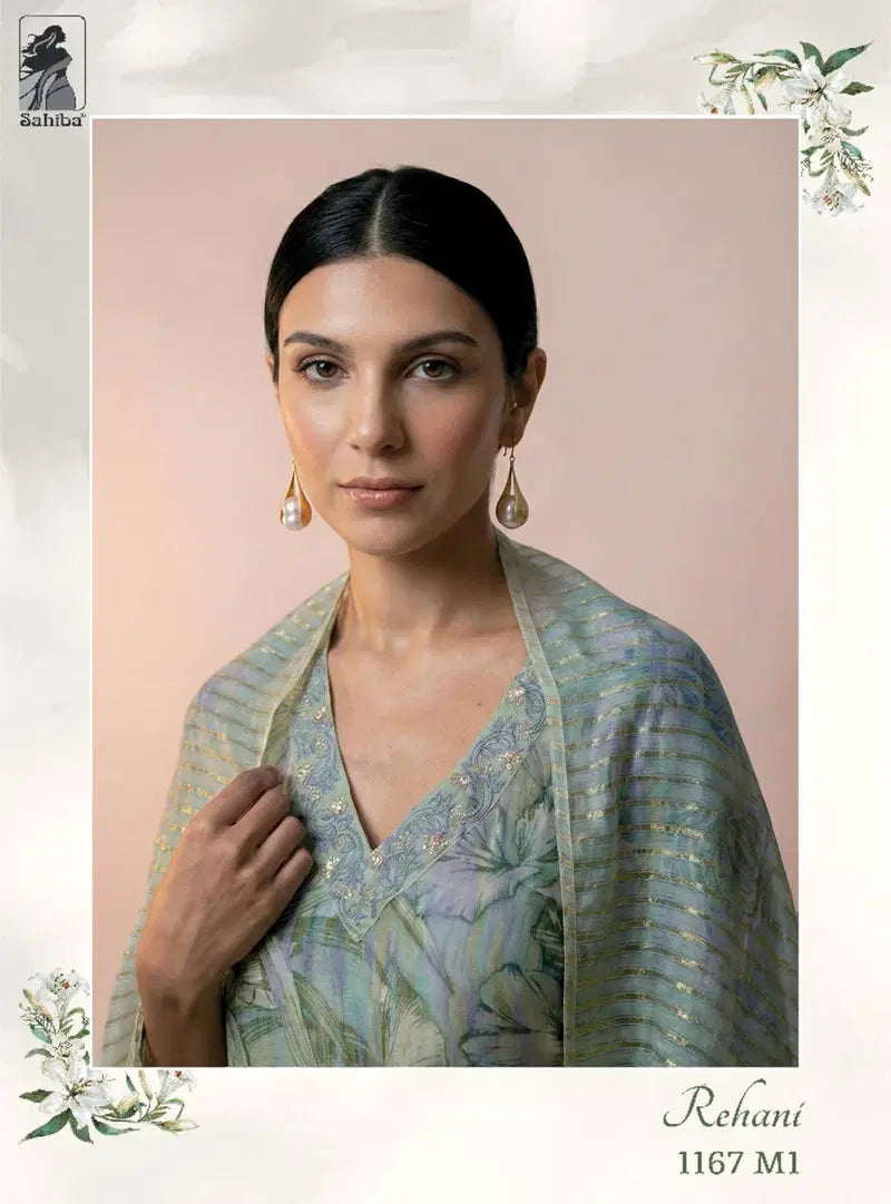Sahiba Rehani Muslin Silk Digital Print With Handwork Salwar Kameez