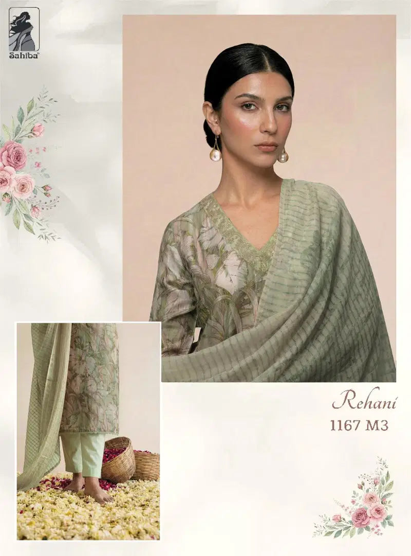 Sahiba Rehani Muslin Silk Digital Print With Handwork Salwar Kameez