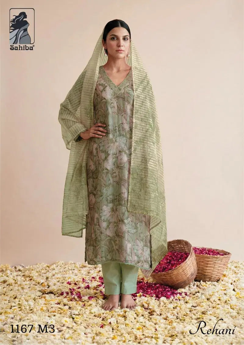 Sahiba Rehani Muslin Silk Digital Print With Handwork Salwar Kameez