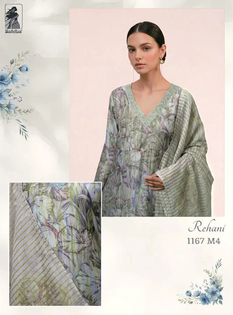 Sahiba Rehani Muslin Silk Digital Print With Handwork Salwar Kameez