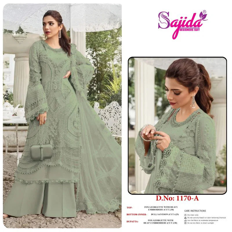 Sajida 1170 A To D Georgette With Heavy Embroidered Salwar Kameez