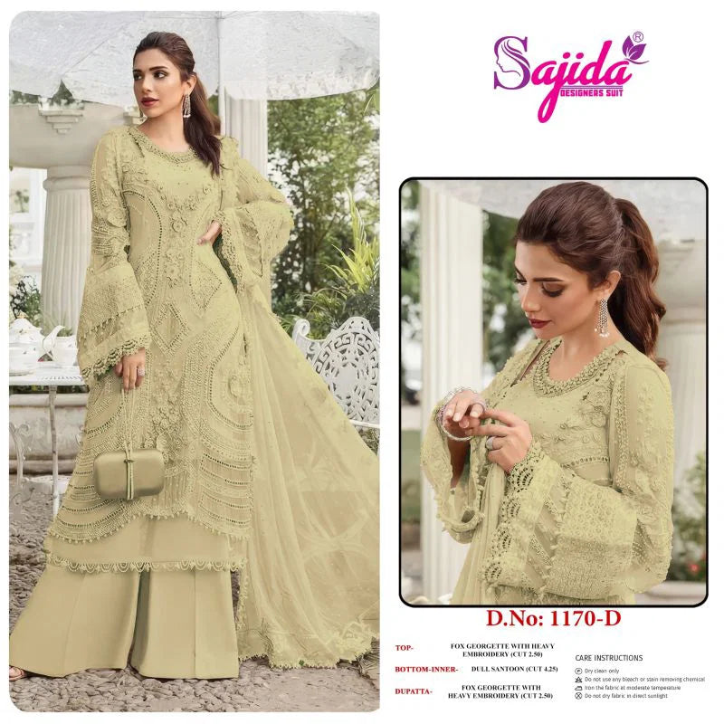 Sajida 1170 A To D Georgette With Heavy Embroidered Salwar Kameez