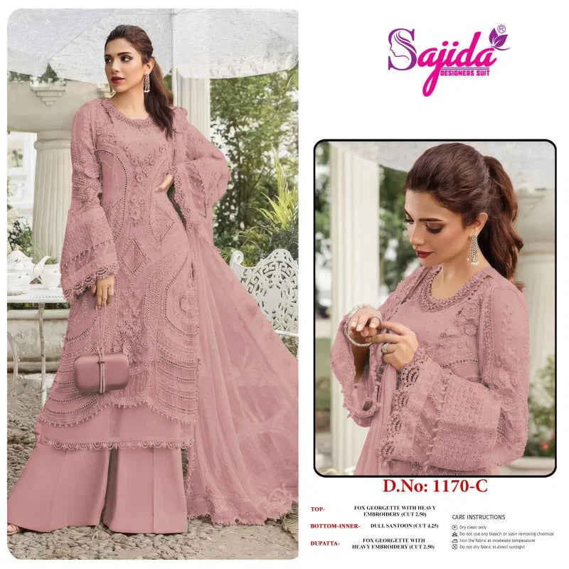 Sajida 1170 A To D Georgette With Heavy Embroidered Salwar Kameez