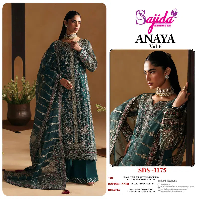 Sajida 1174 To 1176 Georgette Embroidered Salwar Kameez