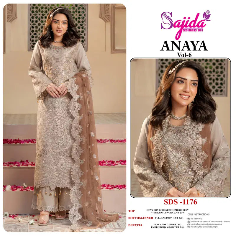 Sajida 1174 To 1176 Georgette Embroidered Salwar Kameez