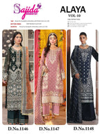 Sajida Alaya Vol 10 Georgette With Embroidered Pakistani Salwar Kameez