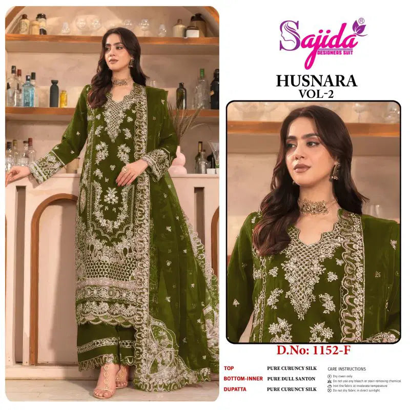 Sajida Husnara Vol 2 Crunchy Silk With Embroidered Pakistani Salwar Kameez
