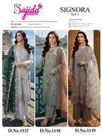Sajida Signora Vol 1 Georgette With Embroidered Work Pakistani Salwar Kameez