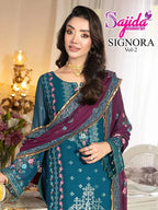 Sajida Signora Vol 2 Georgette With Embroidered Work Pakistani Salwar Kameez