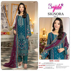 Sajida Signora Vol 2 Georgette With Embroidered Work Pakistani Salwar Kameez