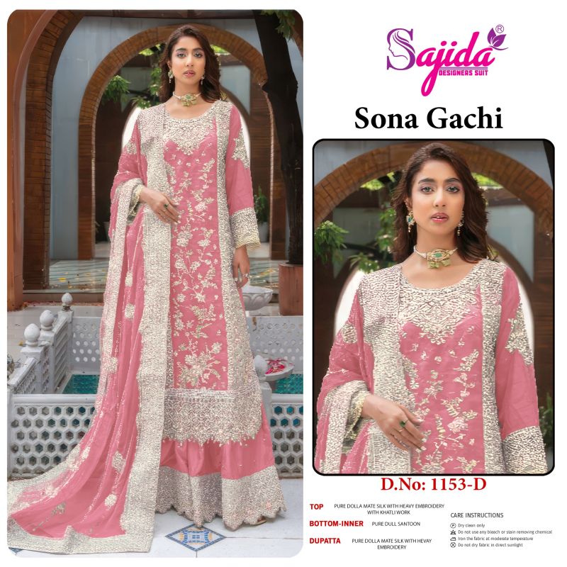 Sajida Sona Gachi Dola Mate Silk With Embroidered Pakistani Salwar Kameez