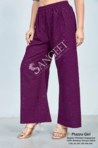 Sangeet Plazzo Girl Colors Rayon Chicken Sequence Plazzo Pant Collection
