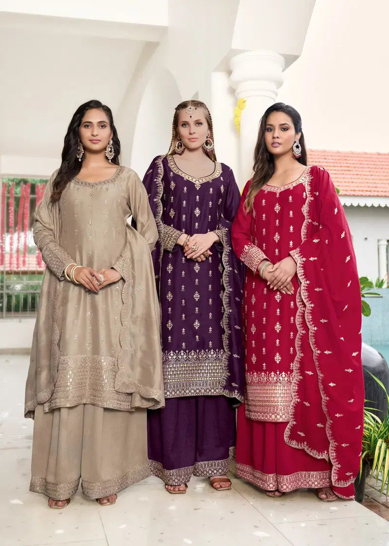 Sanika Sangeet Vichitra Silk Embroidered Salwar Kameez-