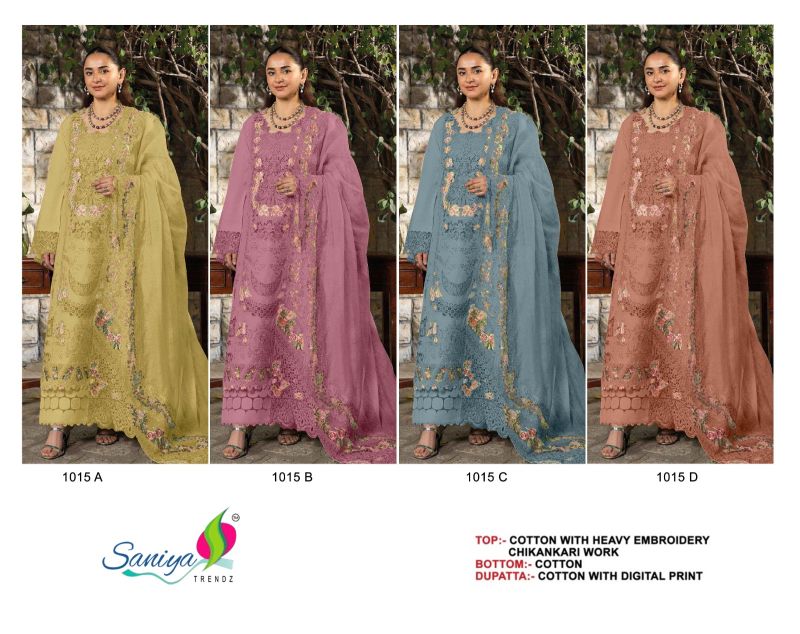 Saniya 1015 A To D Cotton Chikankari Embroidered Salwar Kameez