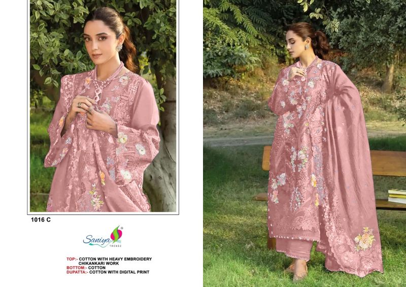 Saniya 1016 A To D Cotton Chikankari Embroidered Salwar Kameez