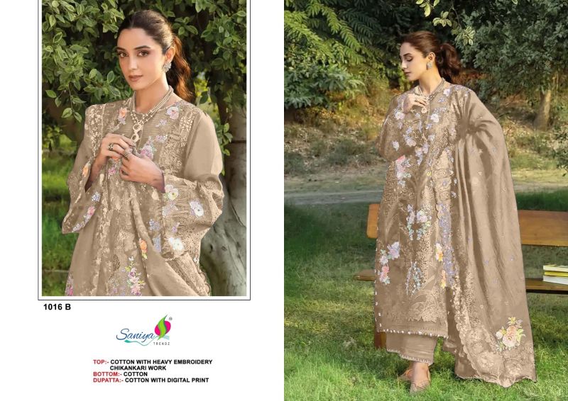 Saniya 1016 A To D Cotton Chikankari Embroidered Salwar Kameez