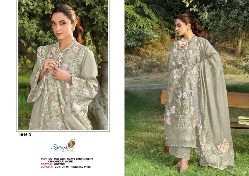 Saniya 1016 A To D Cotton Chikankari Embroidered Salwar Kameez