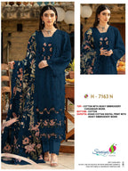 Saniya 7163 M To P Cotton With Heavy Embroidered Chikankari Work Salwar Kameez