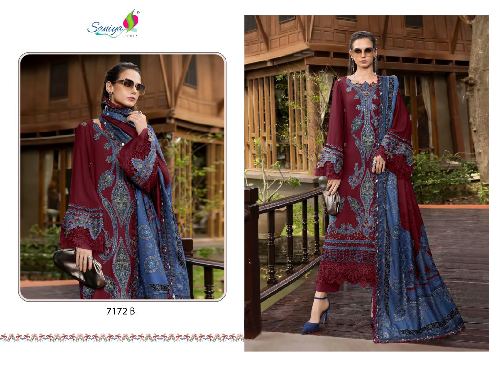 Saniya 7172 Rayon Cotton Embroidered Salwar Kameez