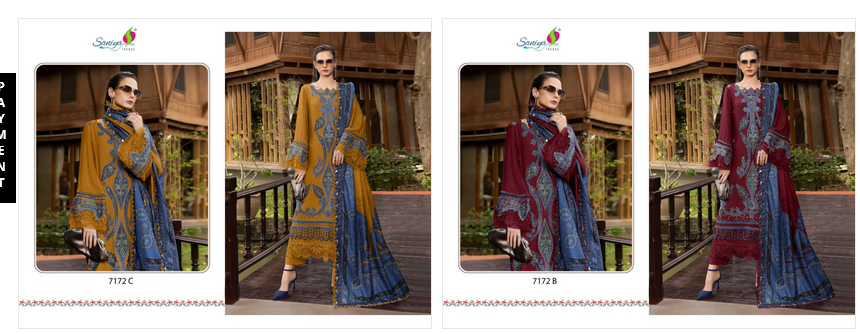 Saniya 7172 Rayon Cotton Embroidered Salwar Kameez