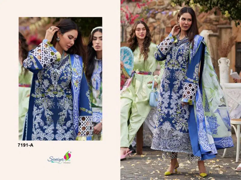 Saniya 7191 A To C Cotton Chikankari Embroidered Salwar Kameez