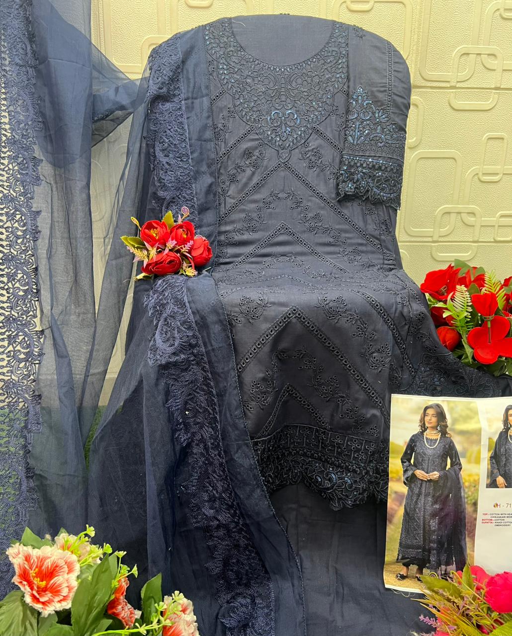 Saniya 7195 A And B Cotton Embroidered Salwar Kameez Collection