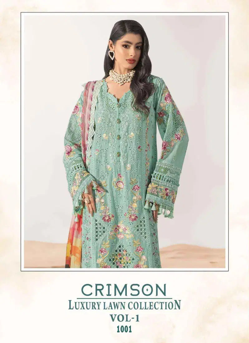 Saniya Crimson Luxury Lawn Vol 1 Cotton Embroidered Salwar Kameez