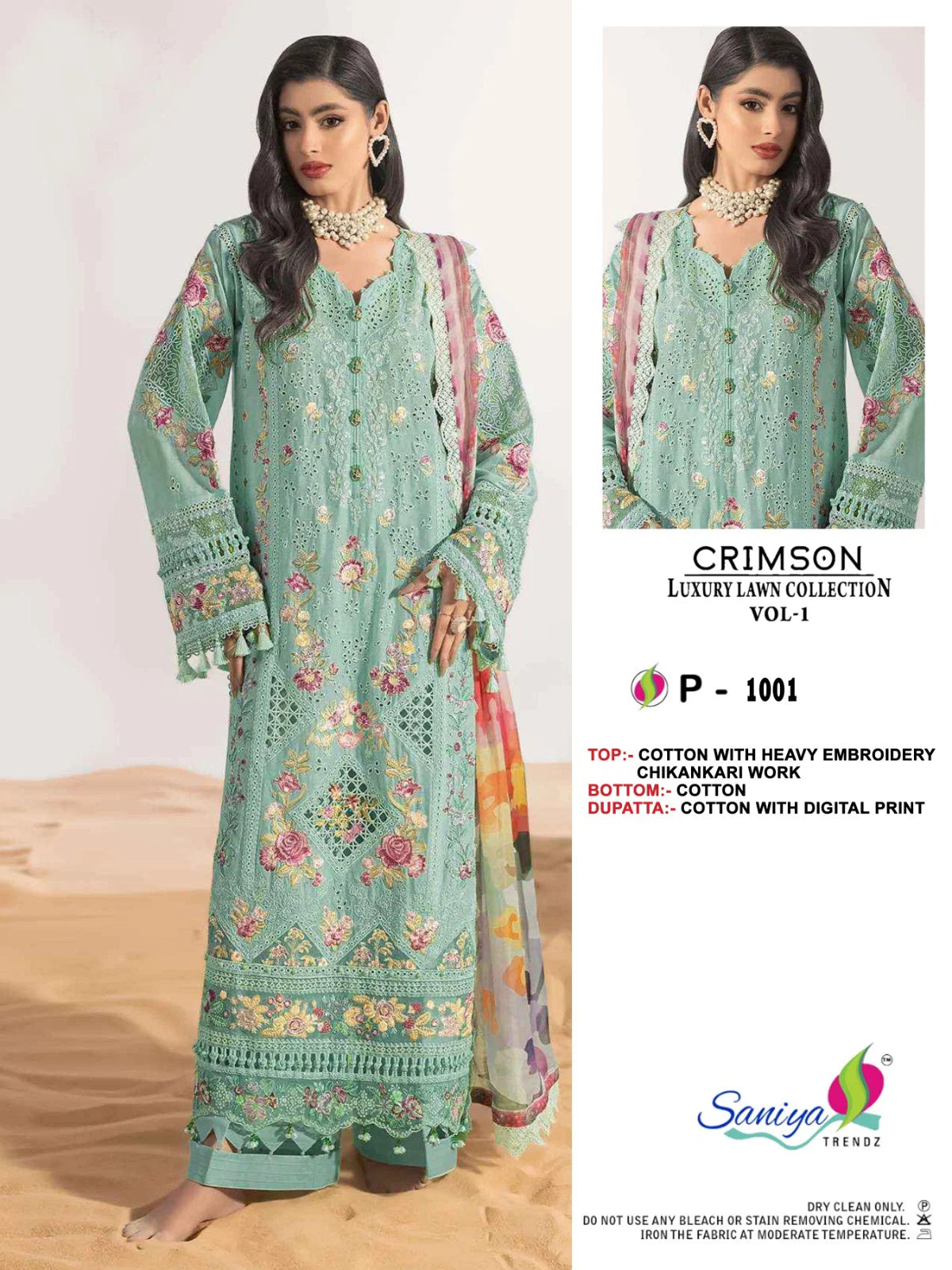 Saniya Crimson Luxury Lawn Vol 1 Cotton Embroidered Salwar Kameez