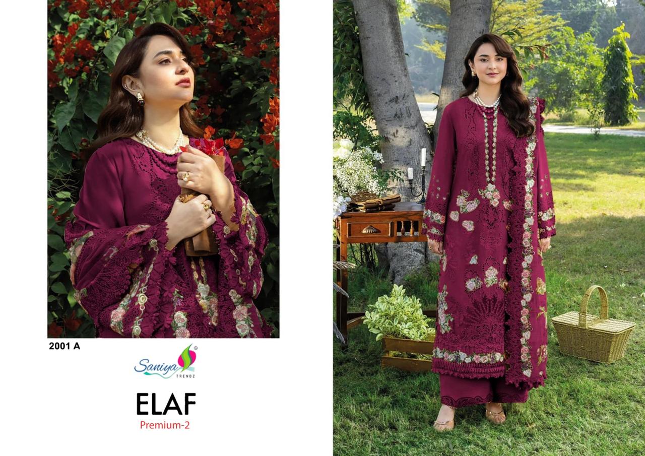 Saniya Elaf Premium Vol 2 Cotton Chikankari Embroidered Salwar Kameez