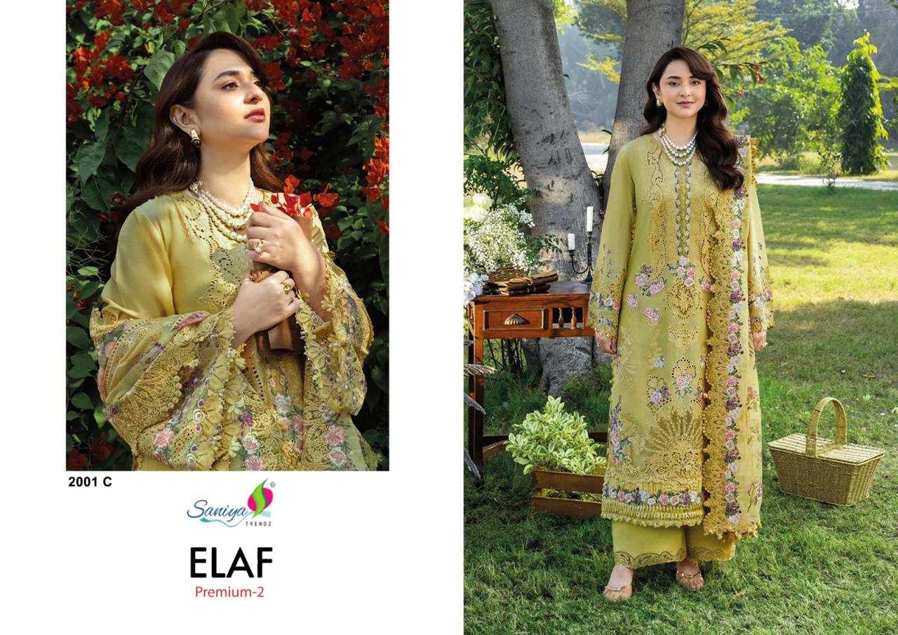 Saniya Elaf Premium Vol 2 Cotton Chikankari Embroidered Salwar Kameez