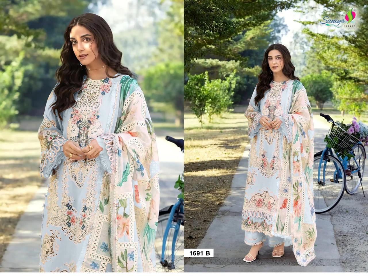 Saniya Elaf 1691 Cotton Embroidered Salwar Kameez