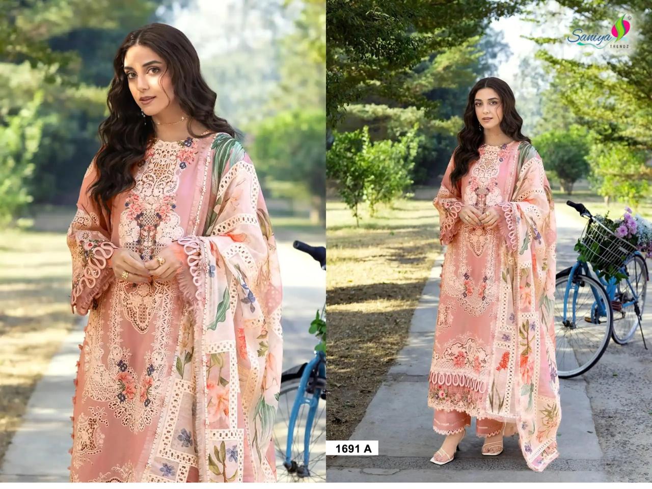 Saniya Elaf 1691 Cotton Embroidered Salwar Kameez