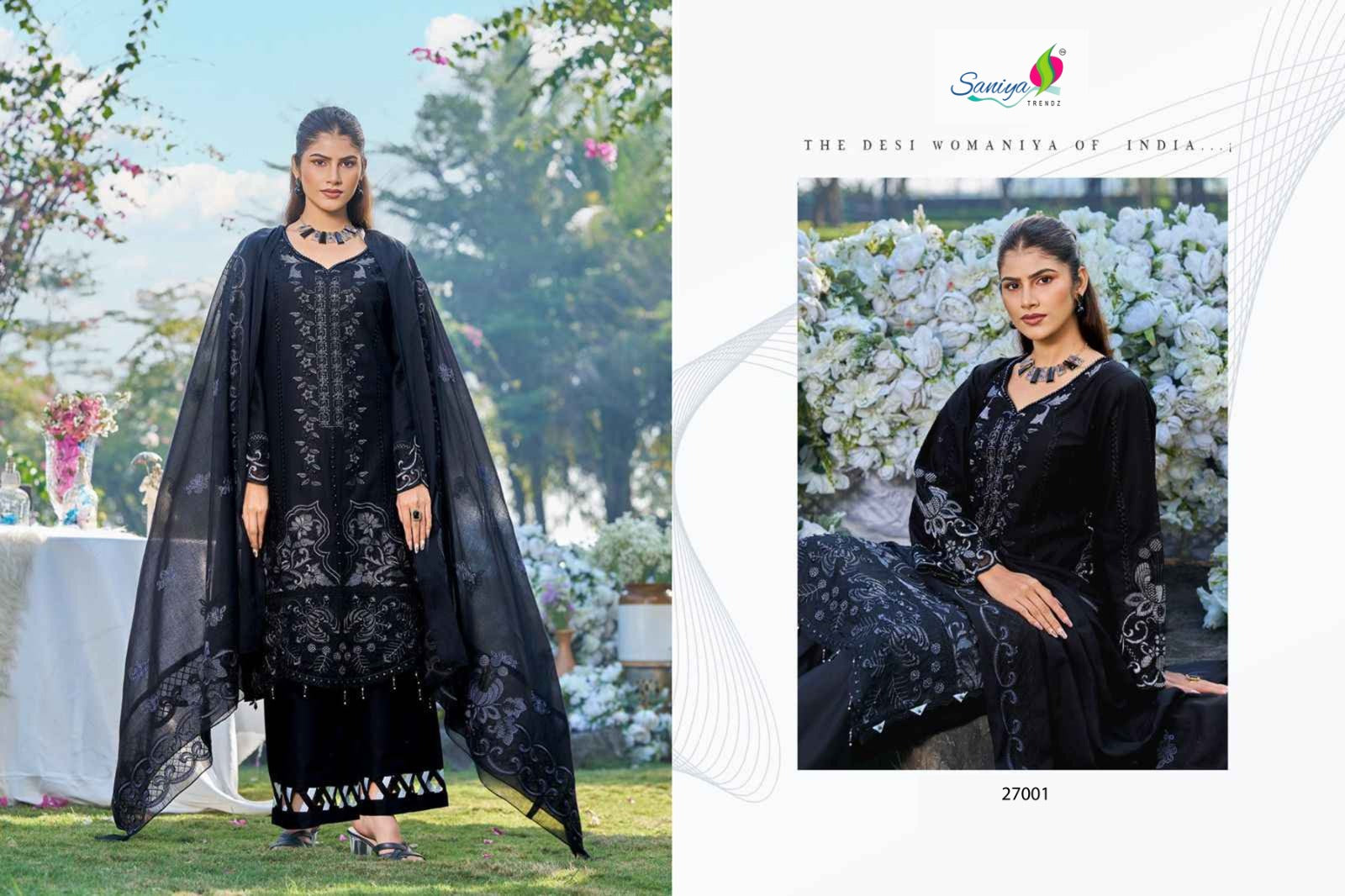 Saniya Elaf Vol 27 Cotton With Chikankari Worked Pakistani Salwar Kameez