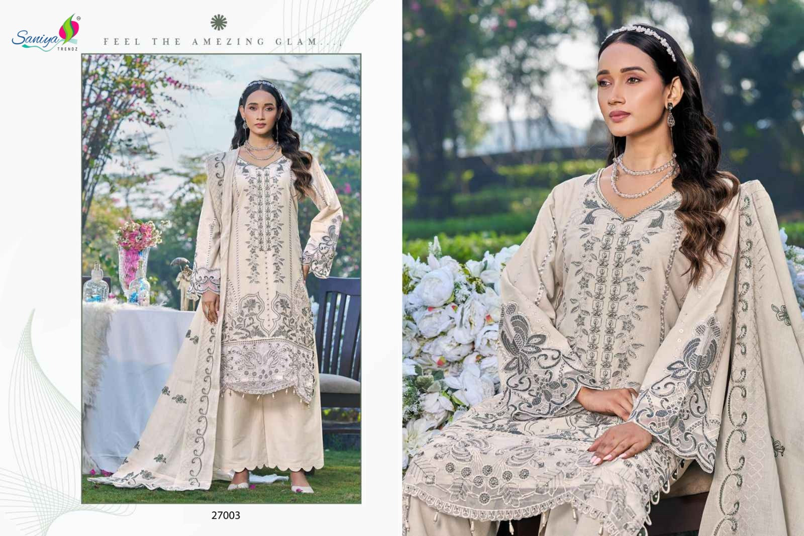 Saniya Elaf Vol 27 Cotton With Chikankari Worked Pakistani Salwar Kameez