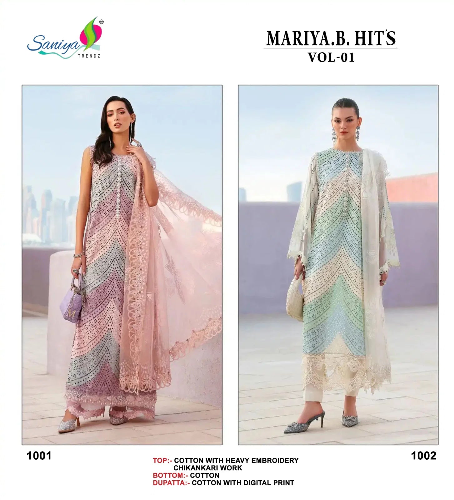 Saniya Mariya B Hits Vol 01 Cotton Embroidered Salwar Kameez