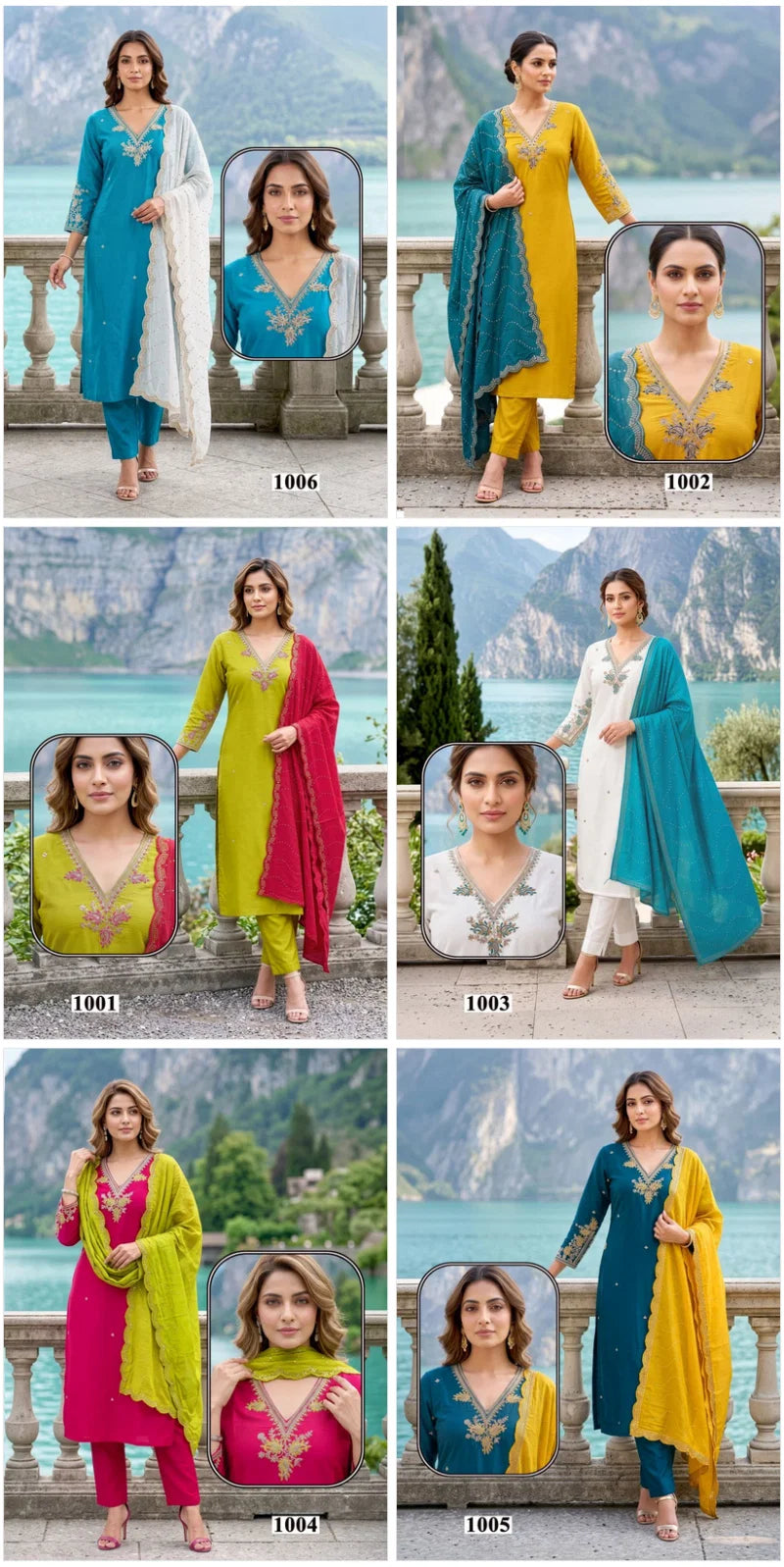 Seemi 1 Roman Silk Emroidered Kurti Pant With Dupatta