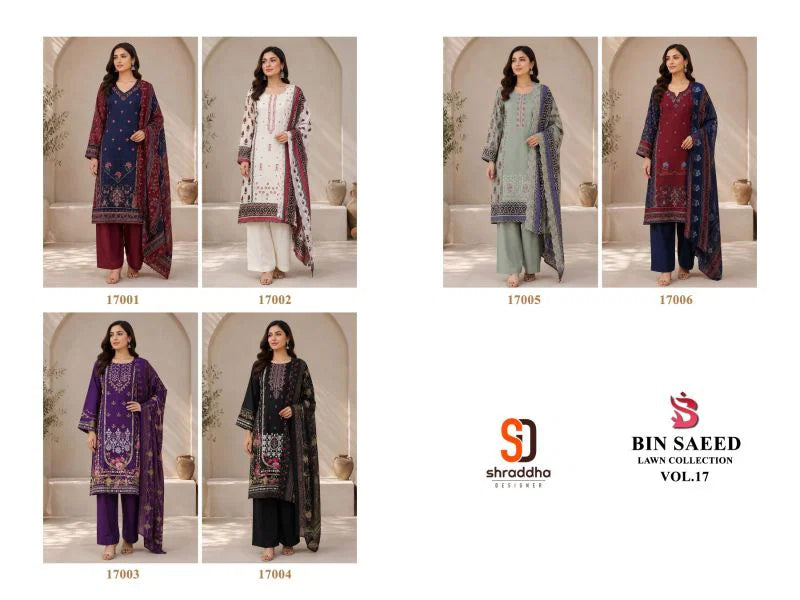 Sharaddha Bin Saeed Vol 17 Cotton With Self Embroidered Salwar Kameez