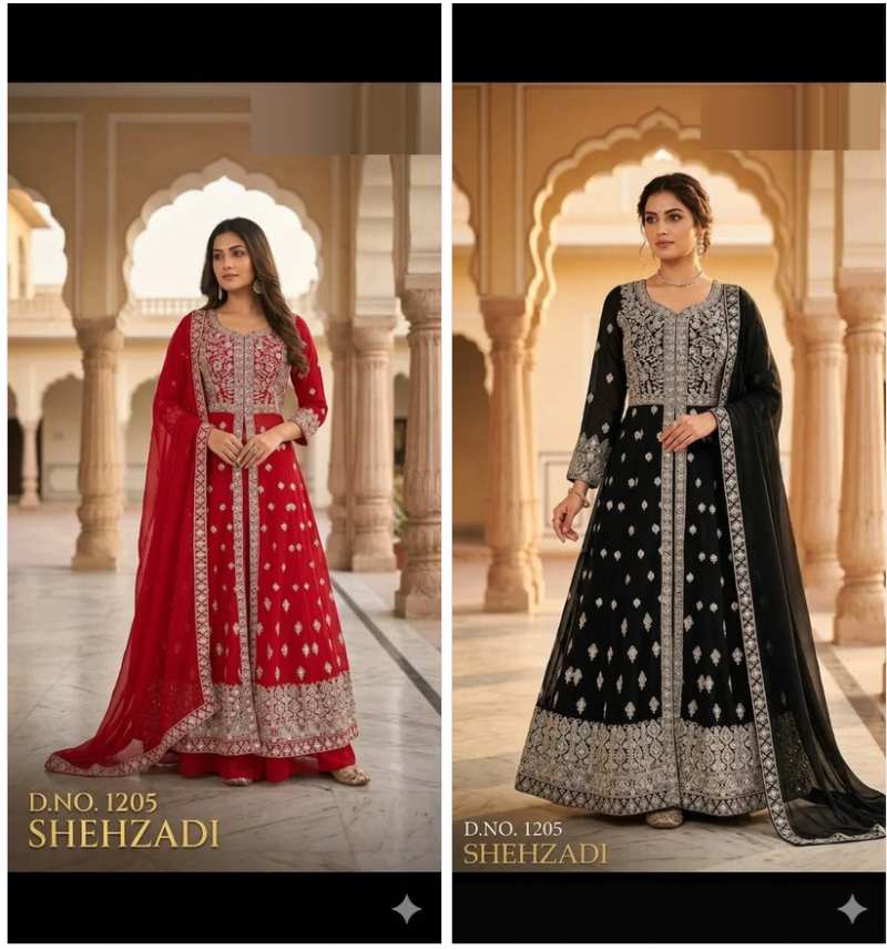 Shehzadi Ka 1205 Georgette Embroidered Gown With Dupatta