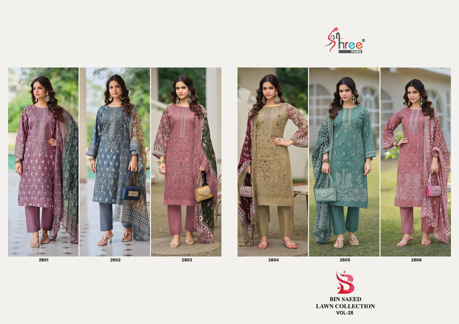 Shree Bin Saeed Lawn Collection Vol 28 Cotton Embroidered Pakistani Suit