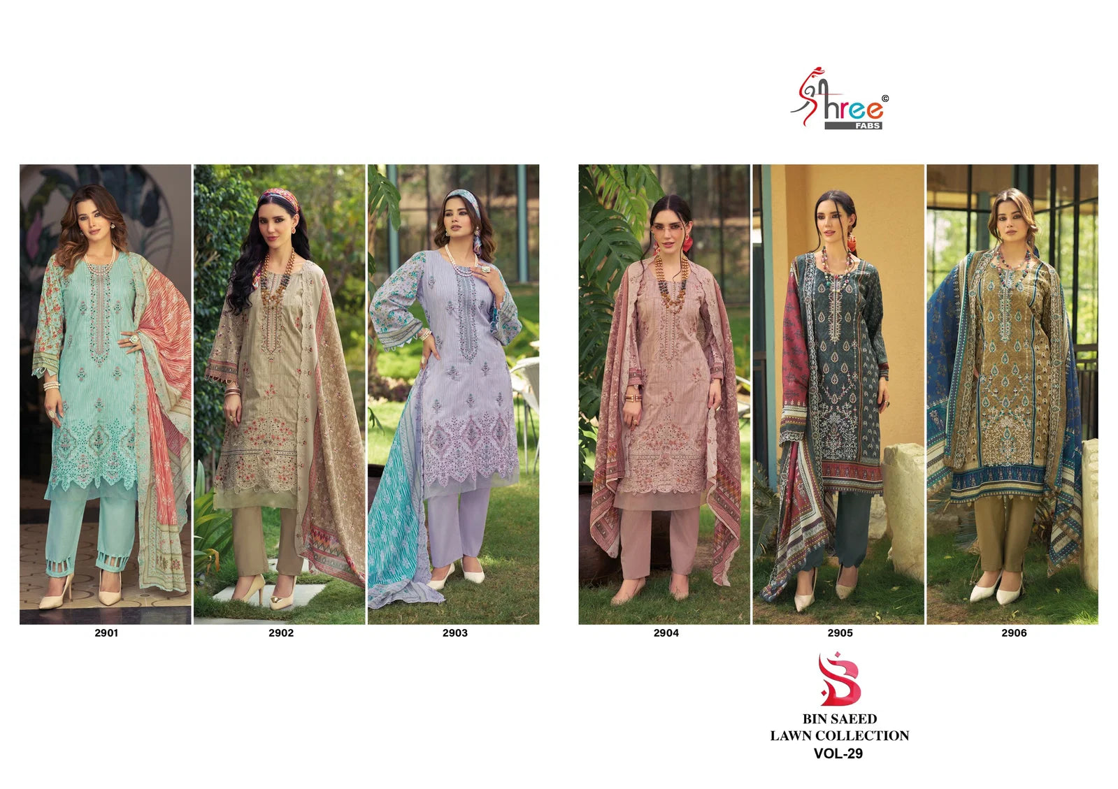 Shree Bin Saeed Lawn Collection Vol 29 Cotton Embroidered Pakistani Suit